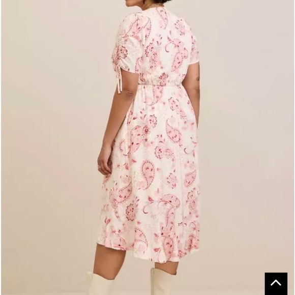 Torrid Midi Swiss Linen Surplice Dress - Picture 2 of 7